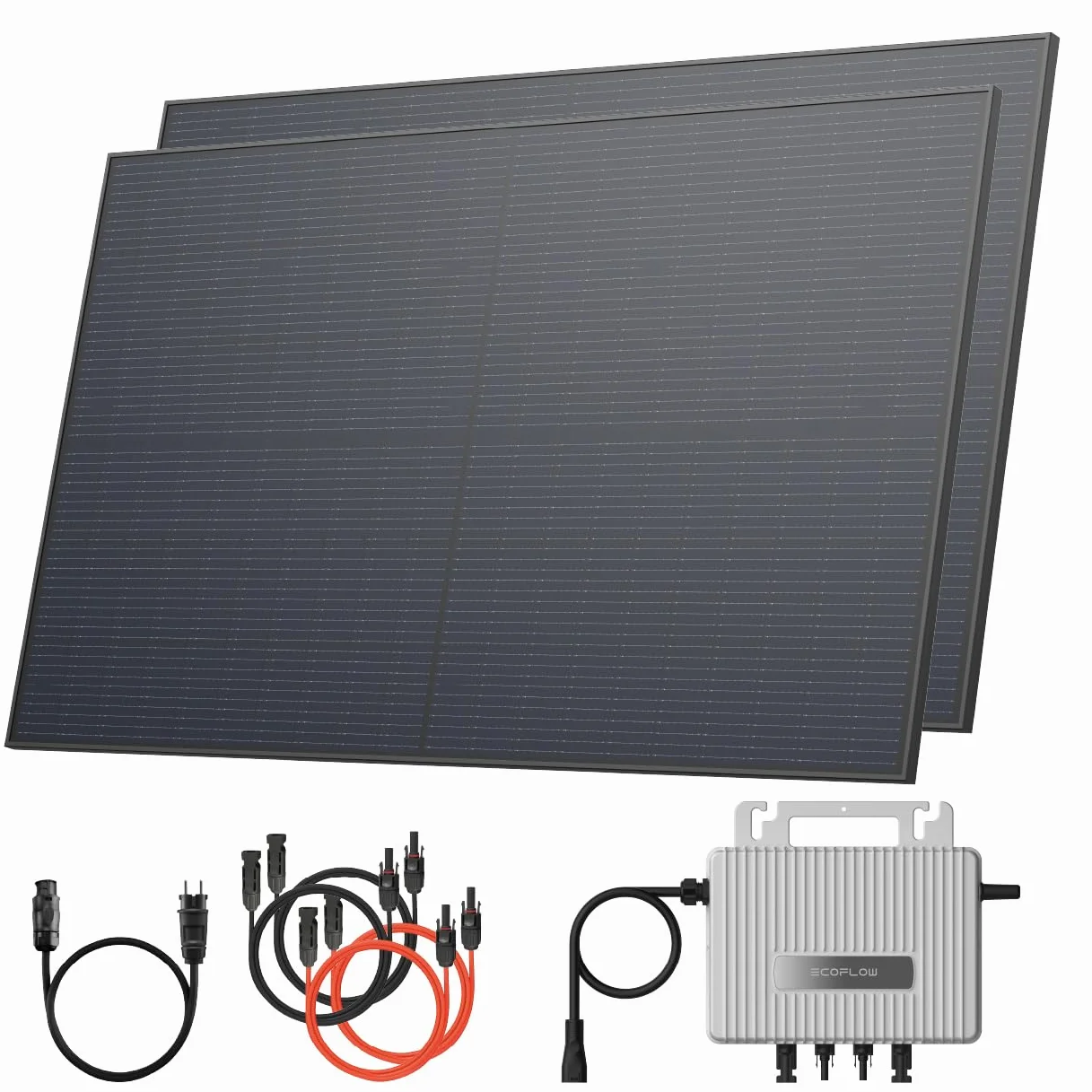 Solarway® Elektrownia balkonowa 880 Wp / 800 W, kompletny zestaw – najnowszy falownik EcoFlow Stream 800 W – gniazdko elektryczne